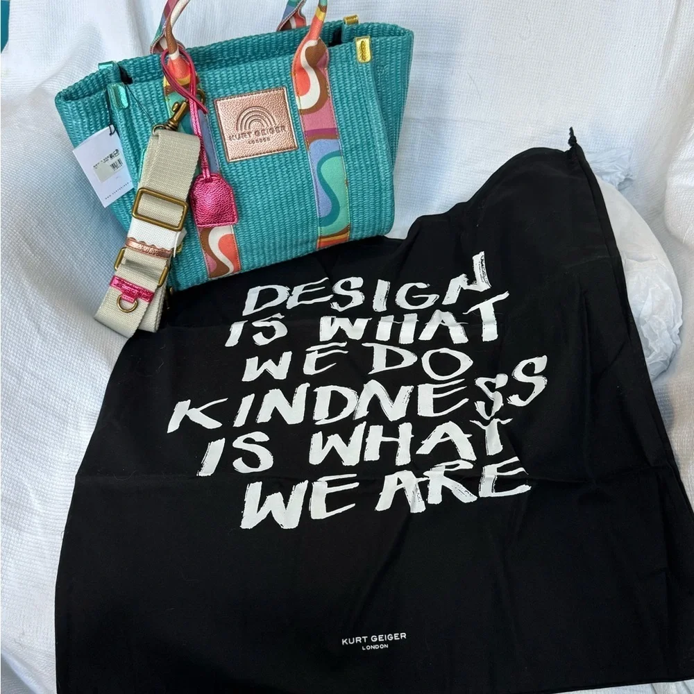 Kurt Geiger Multicolor Woven Tote and Crossbody NWT